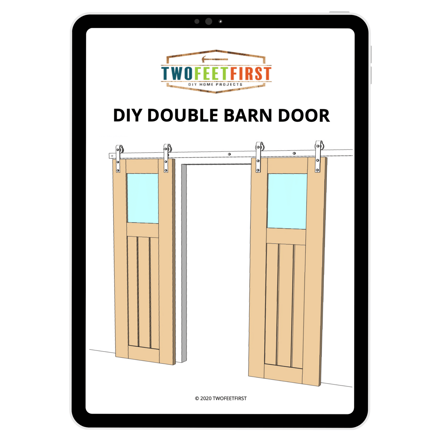 DIY Double Barn Door with Glass Windows: Plan